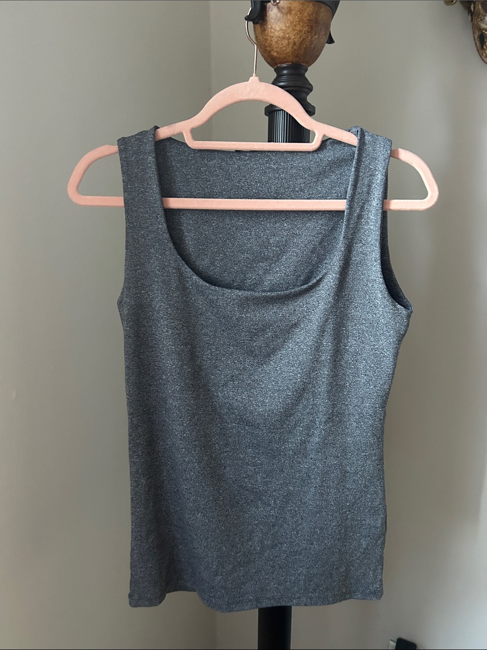 Zara Metallic Gray Scoop Neck Tank Top